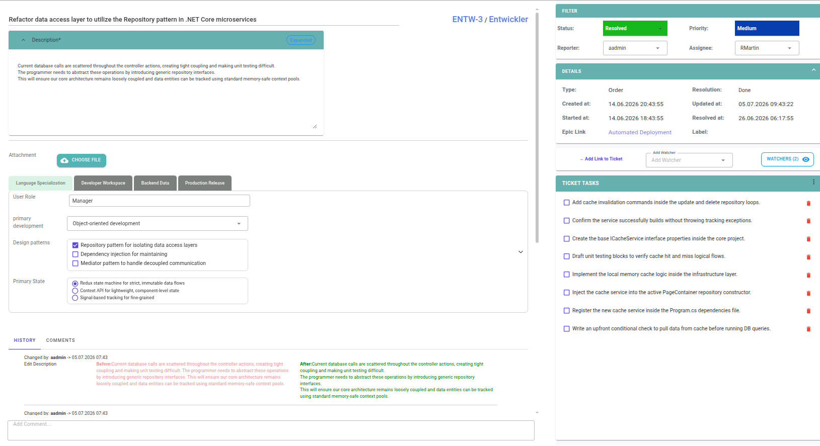 Ticket Config